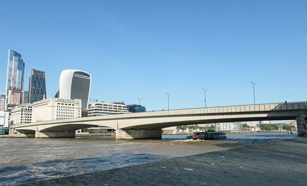 London Bridge across the River Thames with the City of London behind